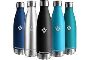 JIOBBO Vikaster Borracce termiche, 500ml Bottiglia, Borraccia acciaio inox Mantiene Caldo per 12 Ore/Freddo 24 Ore, Borracce Senza Perdite, Borraccia Adatto Bambini, Adulto, Scuola, Outdoor