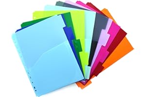 Pack 10 Separadores XTRA A4 Colorline Office Box con Bolsillo Frontal, Polipropileno Reciclable, 80 Etiquetas Adhesivas, Alta Rigidez y Durabilidad para Carpeta de Anillas A4