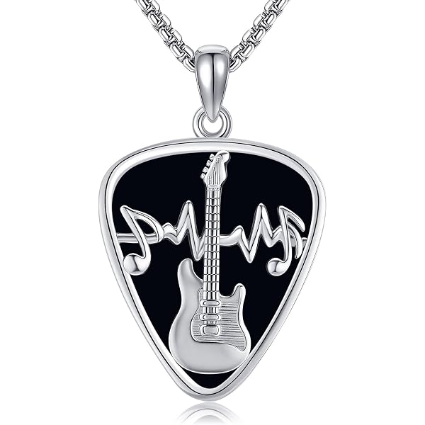 VENACOLY Collana A Plettro In Argento 925: Per Musicisti Con La Stoffa Del Rock!
