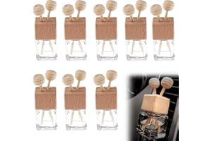 BNOYONERAS Diffuseur Vide pour Voiture en Verre avec Clip 8PC Désodorisant Diffuseur Bouteille Flacon de Parfum Désodorisant pour Grille d'aération de Voiture, Décorer Maisons, Bureaux, Voitures