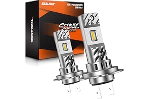 SEALIGHT H7 LED Ampoules améliorées, 1:1 Mini Design 6500K Cool White Light, 22000LM 500% Ultra Bright, 60000+ heures de durée de vie, Pas d'adaptateur nécessaire, Lot de 2, no ventilateur