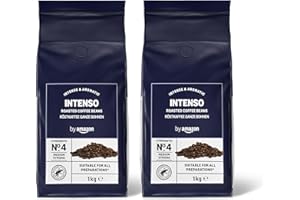 ‎BY AMAZON by Amazon Intenso Kaffeebohnen, dunkel geröstet, 2 kg (2 Packungen à 1kg) – Rainforest Alliance Certified