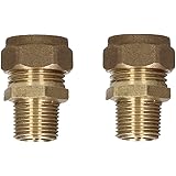 15mm Compression by 3/8" BSP Male Iron Thread European Flexible Tap Adapters (Pair)