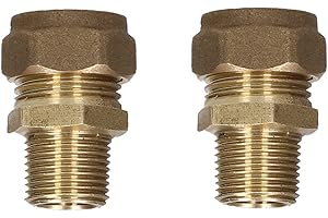 EMBRASS 15mm Compression by 3/8" BSP Male Iron Thread European Flexible Tap Adapters (Pair)