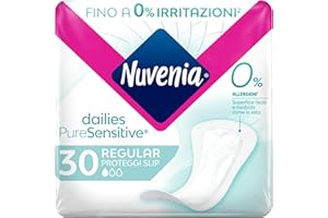 Nuvenia, Proteggi Slip Regular Pure Sensitive, Superficie Delicata per Pelli Sensibili, Confezione da 30 Salva Slip