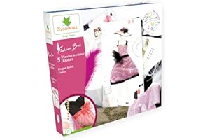 SYCOMORE- Fashion Box-5 Planches de Créateurs à Réaliser sur Le Thème Couture-Mood Board Inclus-Dès 7 ans-CRE9003-SYCOMORE, CRE9003, Plusieurs Couleurs