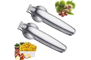 WELLXUNK Castagno Clip, 2 Pezzi Pinza Castagne, Acciaio Inossidabile Taglia Castagne, Schiaccianoci in Castagna, Castagna Opener, Taglia Castagne, Castagne Utensili Cucina in Acciaio Inossidabile (M1)