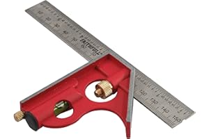 Faithfull Combination Square 150mm (6in) – Multi-Function Measuring & Layout Tool with Stainless Steel Rule, Spirit Level & Marking Scribe for Woodworking & Metalwork