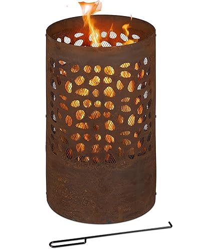 BBQ-Toro Feuerkorb Plum 42 cm, Feuerschale mit Schürhaken