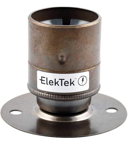 ElekTek Piastra Posteriore Portalampada In Ottone - Filettatura 10 Mm Con Viti E Coperchio - Foto 3