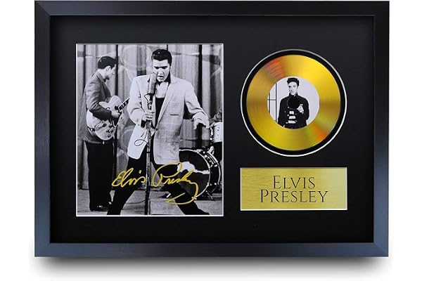HWC Trading FR A3 Elvis Presley Cadeaux Imprimé Signé Autographe Photo pour les fans de musique - A3 Encadré
