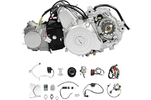 YYANLAK 125 cc 4-stroke engine, pocket bike motor, semi-automatic motor skills, electric start 3+1 reverse, air-cooled single cylinder four-stroke engine, with air filter, for ATV go-kart dirt bike pit bike