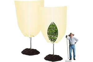 YYDSLEE 2 Stück Pflanzenschutz Atmungsaktiv Reißfest Winterschutz für Kübelpflanzen mit Zugband Bäume Palmen Frostschutz Schutzhülle Pflanzensack mit Reißverschluss Pflanzenabdeckung 180X120CM