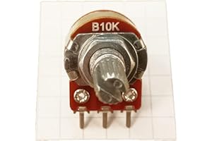 HJW ELECTRONICS Switched Linear Potentiometer Splined Shaft Rear Lugs T18RSWP (B10K)