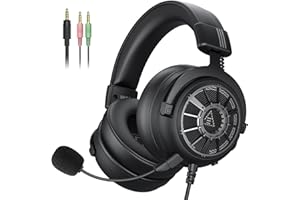 EKSA StarEngine S Cascos Gaming Auriculares Gaming con Micrófono, Compatibles con PS4, PS5, Xbox One, PC, Switch, Suave Orejeras de Memoria, Diadema Acolchada y Ajustable, 3.5mm Jack para PC