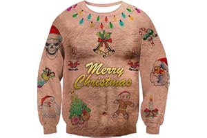 Rave on Friday Unisexo Navidad Sudaderas 3D Impresión Ugly Christmas Sweater Hombre Tops Sweatshirt S-XXL