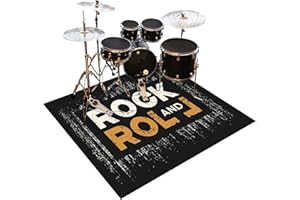 QESJODFU Alfombra de Batería Acústica Electrónica Insonorizada Antideslizante - Tapete de Tambor 120 x 100 cm