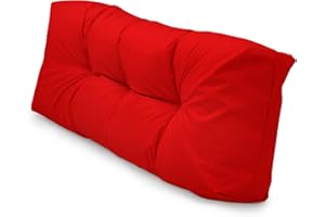 Spatium Cojines para pales europalé palets Funda desenfundable, Impermeable Rojo Respaldo 120x50x15