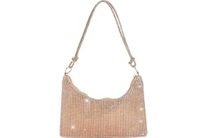 CORIOS Sac de Soirée Femme Diamond Embrayage Sac en Strass à la Main Sacs à Main D'épaule de Mariée Sac À Bandoulière Sacs Fourre-Tout Bling Pochettes pour Fête Mariage Banquet Champagne