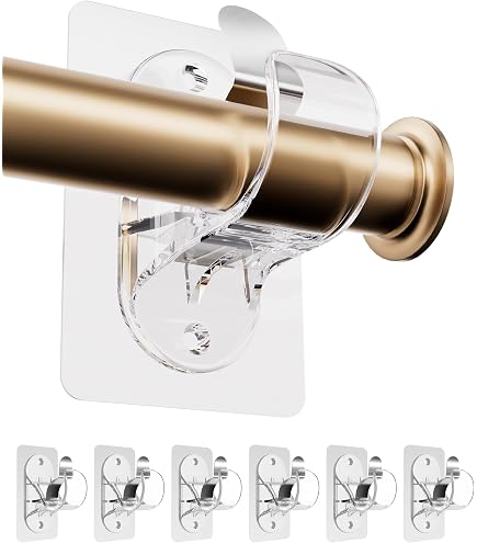 4 Supports De Tringle à Rideau Autocollants Sans Perçage - Transparents, Pour Plafond Ou Mur - Installation Facile Et Réversible - Amosfun - 8