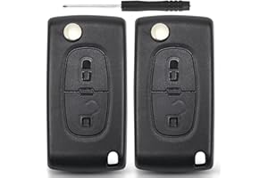 ALPPIHYM Confezione da 2 gusci per chiavi auto a 2 pulsanti compatibili con i modelli Peugeot e Citroen - 207, 307, 308, 407, 607, 807, C2, C3, C4, C5, C6, C8, DS3, DS4 - Fornisce protezione e stile