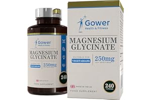 GOWER HEALTH & FITNESS GH Magnesio Bisglicinato | 240 Magnesio Glicinato Capsule - 250mg Magnesium Elementare per Dose | Non-OGM, Senza Glutine e Allergeni | Prodotto nel Regno Unito