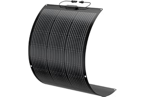 BougeRV Panneau solaire flexible en fibre de verre 100 W 270° 10BB - Haute efficacité - Panneau solaire monocristallin flexible IP68 - Pour camping-car, camping, voiture, bateau, yacht, jardin, balcon