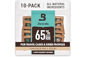 Boveda do cygar i tytoniu | 65% RH, 2-kierunkowa kontrola wilgoci | rozmiar 8 do max. 5 cygar | opatentowana technologia dla humidorów do cygar | zamykane opakowanie, 10 sztuk
