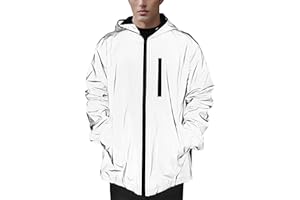 NewL 360 Reflektierende Herrenjacke Unisex Full Reflective Jacke Laufjacke/Atmungsaktiv/Winddicht/Wasserabweisend/Reflekierend