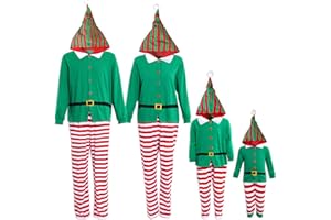 IFFEI Rodzinna piżama bożonarodzeniowa, jednoczęściowy zestaw piżamowy z kapturem, jednoczęściowy strój z kapturem