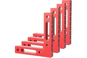 YOUNTHYE 4 sztuki napinaczy kątowych 120 x 120 mm zacisk kątowy 90 stopni zacisk kątowy ze stopu aluminium prostokątny napinacz kątowy 90 stopni czerwony typ L zacisk narożny do ramek na zdjęcia, pudełek,