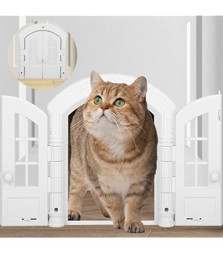 Pet Screen Door LIBBEPET Cat Door Interior Door, French Bi-fold