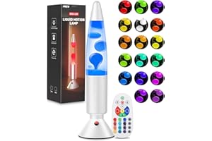 PHEJIE T90753-S-14-EU Lámpara líquida con cambio de color RGB de 36 cm con mando a distancia: luz ambiental con ciclo automático para dormitorios infantiles, decoración de escritorios de oficina