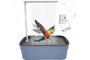 Aomantic Sarl Haustierbadewanne zirkulierende Wasserdusche, Automatischer Wasserzyklus Vogeldusche, Wellensittich dusche, Multifunktionaler Vogeldusche, für Sittiche, Wellensittiche, Nymphensittiche