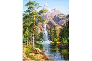 CUKOL CUKOL Cukol Kit Punto Croce Paesaggio, Punto Croce Kit da Ricamare, Disegni Kit Quadro Quadri Punto Croce Prestampato Completo Stampati Prestampati Schemi per Principianti Bambini Set Kit Ricamo Ricami