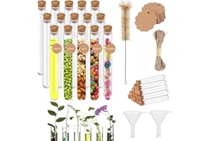 RELLAND Provette Plastica 20 ml Provette Portaconfetti Provetta Plastica Sughero Trasparente per Fiori Laboratorio, 20 Pezzi