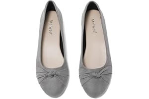 Ataiwee Women's Flats Shoes - Round Toe Casual Office Suede Dress Ballet Shoes.