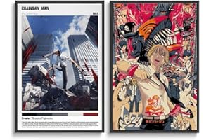 KUNYOS 2 PCS Chainsaw Man Poster Unframed Classic Anime Posters Canvas Posters 12x18inch(30x45cm) Style-19