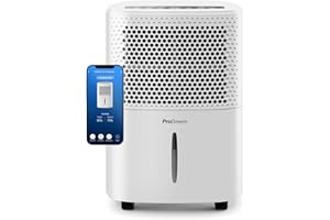 Pro Breeze Déshumidificateur d'Air Silencieux 12L/Jour - Absorbeur d'Humidité - 40 dB, Réservoir 1,8L, Drainage Continu, Minuterie 24h, 3 Modes- Idéal Contre l'Humidité & Moisissure