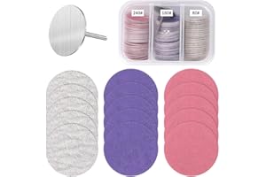 OHREN 60 pezzi di carta vetrata Feet Grinder, disco abrasivo di ricambio per pedicure, fresa per la cura dei piedi, set per manicure, pedicure, duro (granularità: 80/150/240)