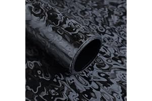 Foneso Forged Carbon Fiber Vinyl Wrap, 3D Cosmic Ghost Textured Auto Car Sticker Decal Film Sheet DIY Vehicle Paint Changing Wrap Featuring Air Release Technology (Black, 1ft x 5ft)