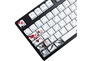 MOLGRIA Lot de 111 capuchons de touches pour clavier mécanique 62, 105, 109, en PBT personnalisé, avec extracteur de touches pour clavier Gateron Kailh Cherry MX Switch ISO (fleur de prune)
