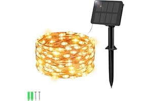 Etopgo Solar String Lights Outdoor Garden, 5M50LED Solar Powered Fairy Lights Waterproof,8 Modes Copper Wire Solar Decoration Lights for Tree,Patio, Garden,Yard,Home,Wedding,Party
