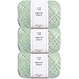 Pretty Jolly 3×100m/50g Light Green Polyester Craft Yarn for Knitting, Crocheting, DIY Gift Wrapping and Decorations