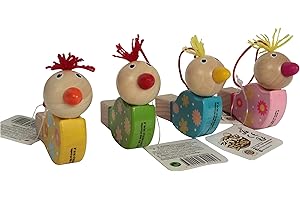 PLANÈTE BOIS Fischietto Uccello-FSC-030151-1 pezzo-Colore Casuale-Legno-Gioco per Bambini-Ricreazione-8 cm x 5 cm-A Partire dai 2 Anni, 030151