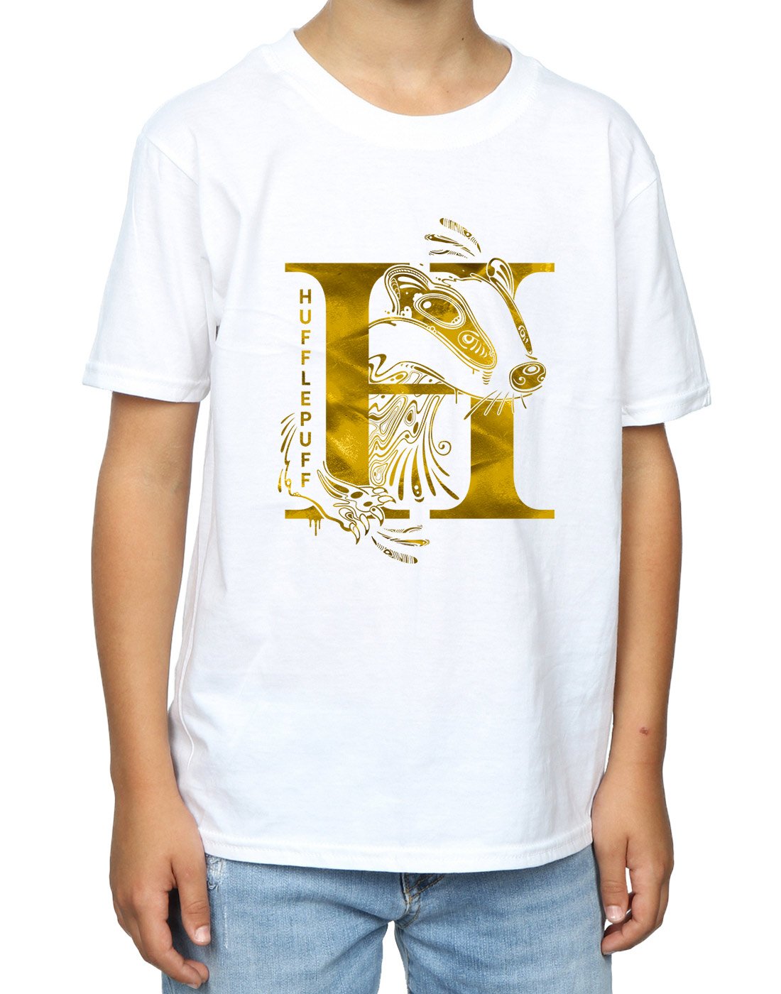 Harry-Potter-Jungen-Hufflepuff-Badger-T-Shirt