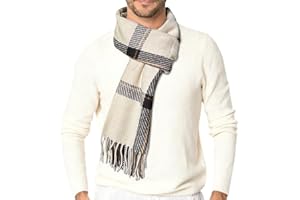 Bseical Schal Herren,Klassische Waffel Strickschal,Winterschal Warmer Plüsch Schals