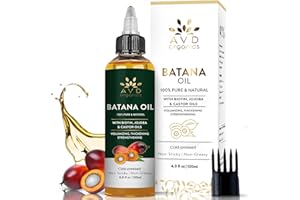 AVD Organics Pure Batana Oil for Hair Growth from Honduras | Raw Batana Hair Oil – Pre-Diluted Scalp Oil, Strengthens & Repairs Damaged Strands, Nourishes & Hydrates For All Hair Types | 120ml