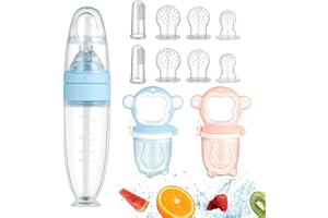 Ballery Baby Fruit Dummy Feeder - 90 ml Baby Food Feeder Bottle for Toddlers with Fruit Teat and Teething Ring