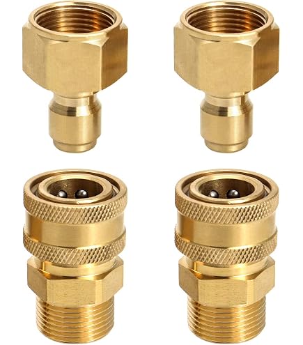 Hochdruckreiniger Pumpenauslass-Anschluss M20 Auf M22 | 2 Stück | Für Wassertechnologie, 4500 PSI | Messing/Alu
